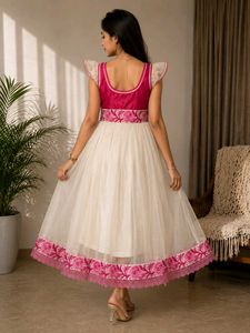 Pink anarkali dress