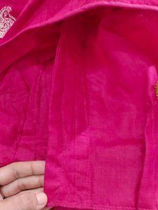 Rani color Saree with blouse