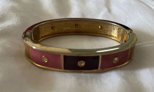 Chic Enamel & Stone Bangle Bracelet