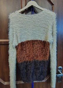 Cozy Fuzzy Colorblock Sweater