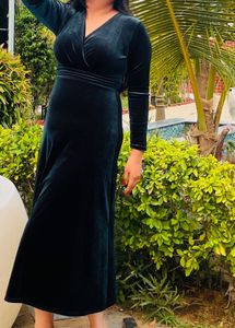 Elegant Velvet Wrap Dress