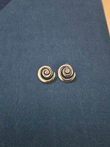 Silver Swirl Stud Earrings