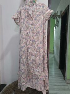 Pink Floral Print Maxi Dress