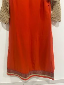 Globus Coral Red A-Line Kurti