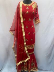 Georgette Sharara Red Colour