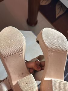 Stylish Beige Woven Strap Sandals