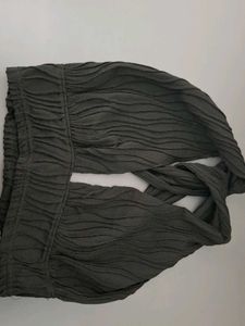 Textured Deep Neck, Backless Top