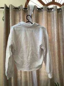 Women's White Quarter Zip Sweatshirt