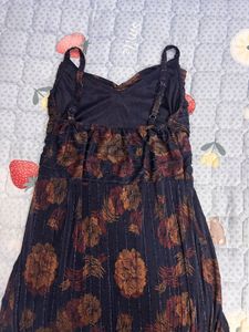 Floral Print Spaghetti maci  Strap Dress
