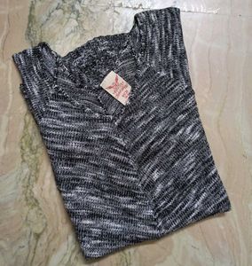 Marled Knit V-Neck Top (USA)