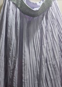 Lilac Color Stitched Saree Wid Full Sleeves Jacket