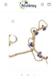 Boho Blue Beaded Toe Ring Anklet