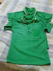 4 Red Polo Shirts and green shirt