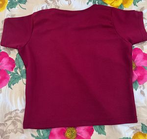 Classic Burgundy Crew Neck T-Shirt