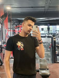Men Back Print Trending Cotton Tshirt Goku Print L Size