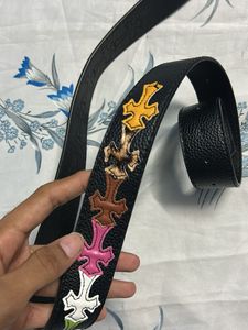 chrome hearts multicoloured patches belt