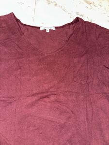 Burgundy Pocket Tee