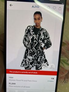 Stylish Black & White h&m Floral Dress