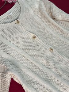 Cozy Cream Knit Button-Up Cardigan