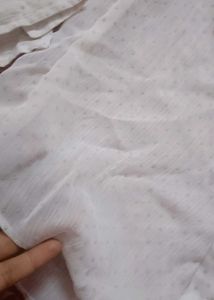 Sheer White Polka Dot Button-Up Shirt