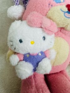 Rare Find Vintage Bear with Hello Kitty Plush Toy