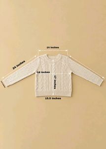 CREAM CABLE KNIT CREWNECK SWEATER