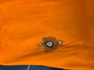 Vibrant Orange Embroidered Saree