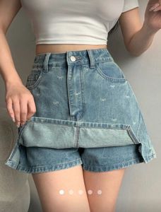 Cute Embroidered Denim Mini Skirt
