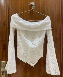 White Off-Shoulder Lace Top