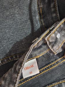 highwaisted Grey Wash Wide Leg Jeans