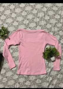 Square Neck Cotton ribbed top with long sleeves