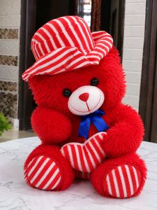 Adorable Red Teddy Bear with Heart