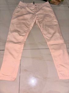 Light Pink Cotton Blend Trousers
