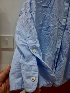 Sky Blue Oversized Button-Up Shirt