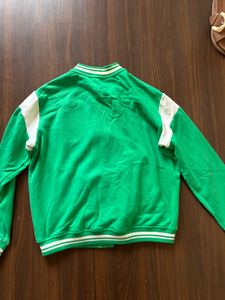 H&amp;M Unisex Green Varsity Bomber Jacket