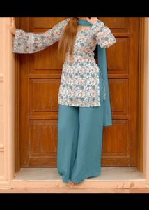 Floral Print Kurta Set with Palazzo