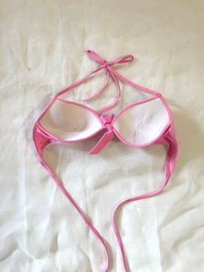 Sparkly Pink Halter Bikini Top