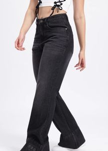 Black Wide Leg Denim Jeans