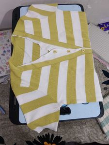 Striped Button-Up Cardigan