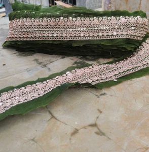 Embroidered Green Lace Border