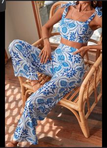 Stylish Blue & White Jumpsuit