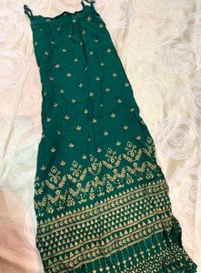 Unique Boho Printed Green Tie-Up Kurti