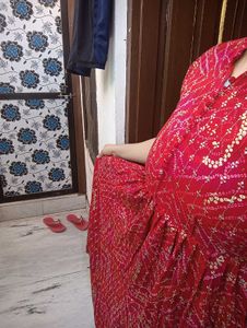 it's red anarkali