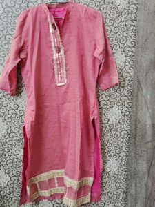 Pink Kurta with Embroidered Duppata