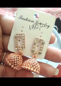 Rose Gold Jhumka Earrings