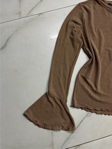 sheer Beige Long Sleeve Bell