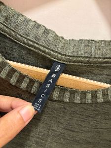 Olive Green Long Sleeve Top