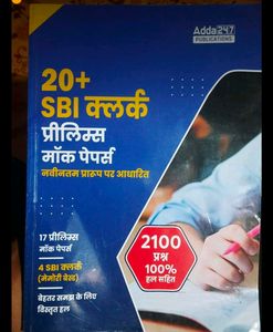 20+ SBI Clerk Prelims Mock Papers Book