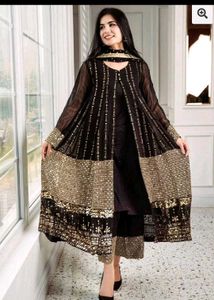 Front Back SEQUINS Embroidery gown