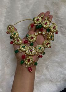 Unused Stunning Indian Kundan Necklace Set